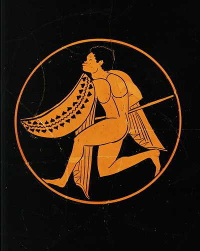 Guerrero negro. Medallón central de una copa con figuras rojas, de Poggio Sommavilla, Etruria. 510-500 A.C. ... de Painter of London
