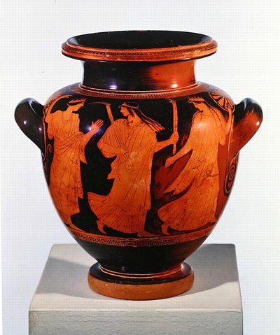 Stamnos de figuras rojas ático de Painter of the Birth of Athena