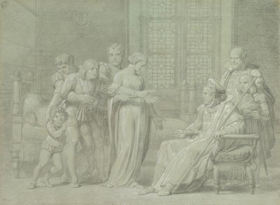 El rey Carlos VIII de Francia con el moribundo Gian Galeazzo Sforza en Pavía de Palagi Filippo Pelagio