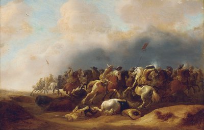 Un enfrentamiento de caballería de Palamedes Palamedesz