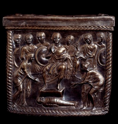 Arte paleocristiano: Caja relicario de plata conocida como Capsella de San Nazaro (relicario de plata de San Nazaro) - 370-397 d.C. Milán, Tesoro del Duomo, Italia de Paleo Christian