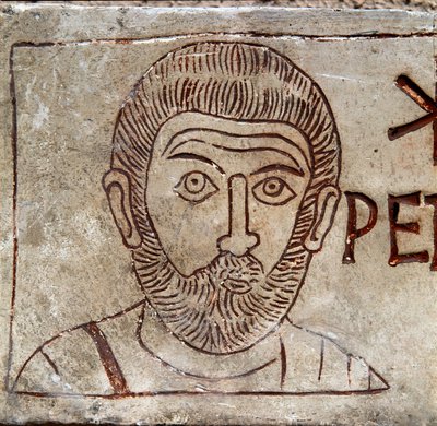 Representación de San Pedro. Grafito paleocristiano de Aquileia. Siglo I d.C. Aquileia, Museo Nazionale Paleocristiano de Paleo Christian Paleo Christian