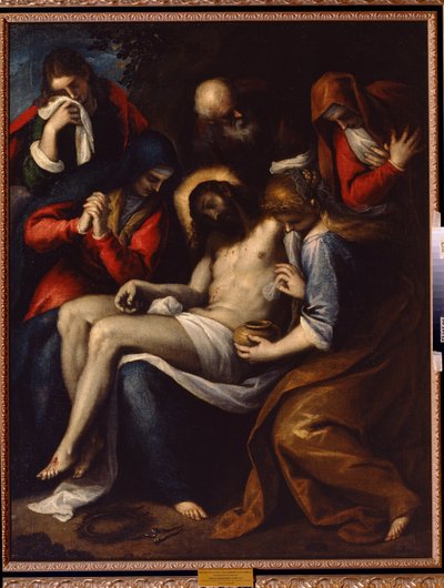 Piedad. Pintura de Jacopo de Antonio Negretti llamada Palma la Joven (Palma la Joven de Palma Il  Giovane