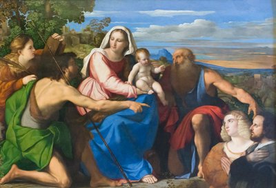 Conversación sagrada con los donantes de Palma Il Giovane (1548 1628)
