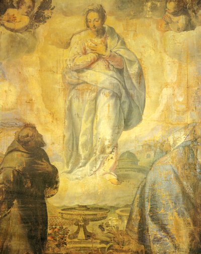 La Inmaculada Concepción de Jacopo Negretti, conocido como Palma Joven (1544-1628) Iglesia de San Francisco, Recanati, Marcas de Palma Il Giovane (1548 1628)