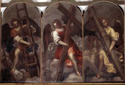 Ángeles sosteniendo las herramientas de la pasión de Palma Il Giovane