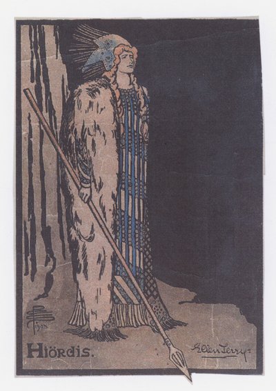 Ellen Terry como Hiordis en Los Vikingos de Ibsen de Pamela Colman Smith