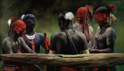 Contra la valla, 2004 (pastel) de Pamela Patrick White