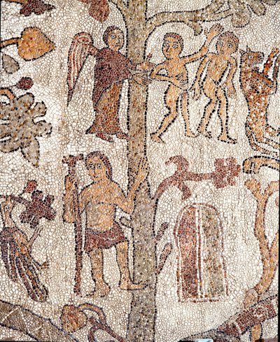 Adán y Eva expulsados del Paraíso Terrenal Mosaico de Pantaleón, sacerdote y mosaísta. 1163-1166. Nave central de la Catedral de Otranto de Pantaleon