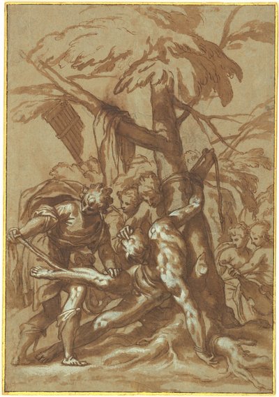 El desollamiento de Marsias de Paolo Farinati