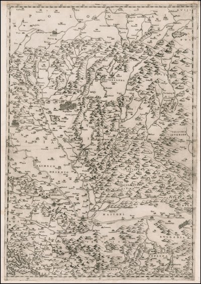 Mapa de 1513 centrado en Transilvania por Paolo Forlani de Paolo Forlani