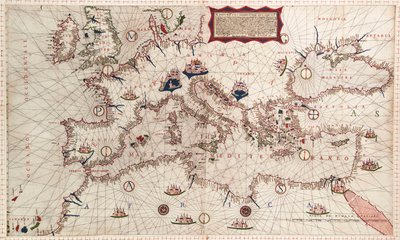Carta de los mares Mediterráneo, Negro y Caspio de Paolo Forlani