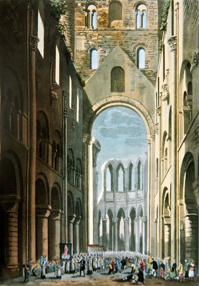 Procesión en la nave de la Abadía de Jumieges, de 