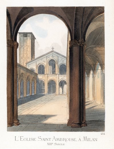 La cour de la basilica Saint Ambroise en Milán (Italia) - Patio de la Basílica de Sant