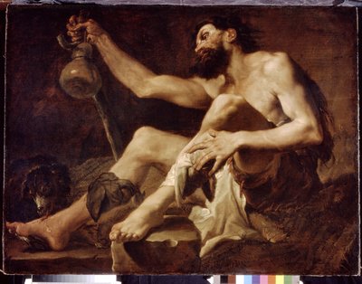 Lázaro como un miserable mendigo. (Lázaro como un pobre mendigo). Pintura de Paolo Pagani (1660-1716), óleo sobre lienzo de Paolo Pagani