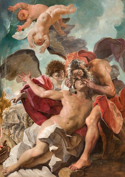 Sacrificio de Isaac (óleo sobre lienzo) de Paolo Pagani