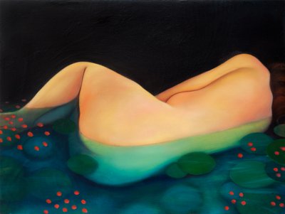 Nightswimming, 2019 (óleo sobre panel de madera) de Paolo Perfranceschi