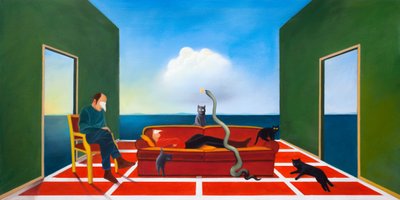 La terapia, 2021 (óleo sobre panel de madera) de Paolo Perfranceschi