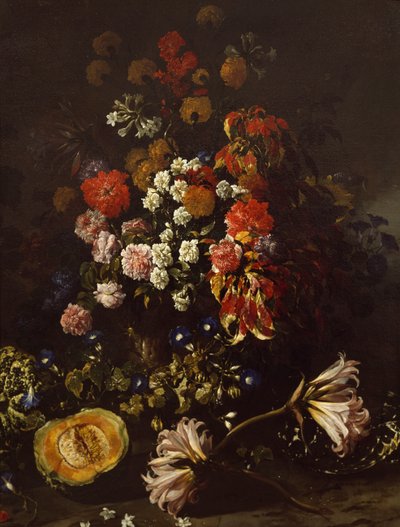 Flores con cuenco de cristal, de Paolo Porpora (1617-1673) de Paolo Porpora