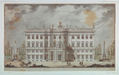 Dibujo, Proyecto para el alzado de una villa, finales del siglo XVIII de Paolo Posi