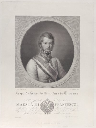 Retrato ovalado de Leopoldo II, Gran Duque de Toscana, 1833 de Paolo Toschi