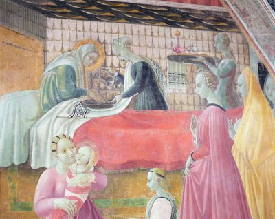 Nacimiento de la Virgen, de la Capilla de la Asunción, 1440 de Paolo Uccello