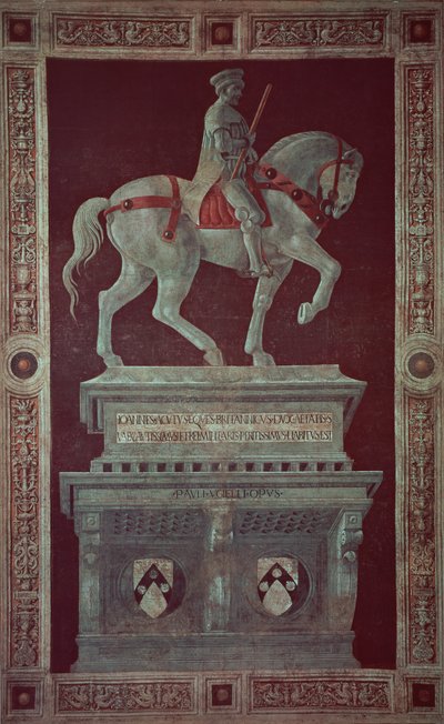 Monumento ecuestre de Sir John Hawkwood (1320-94), 1436 de Paolo Uccello