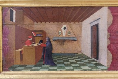 Predela profanación de la hostia, detalle de Paolo Uccello