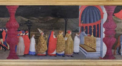 Predela profanación de la hostia, detalle de Paolo Uccello