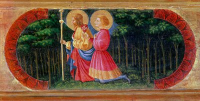 Santos Santiago y Ansano orando de Paolo Uccello