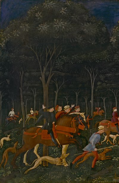 La caza en el bosque, c.1465-70 de Paolo Uccello