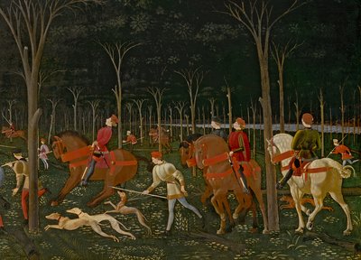 La Caza en el Bosque, c.1465-70 (detalle) de Paolo Uccello