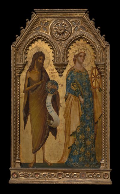 Santos Juan Bautista y Catalina de Alejandría, alrededor de 1350 de Paolo Veneziano