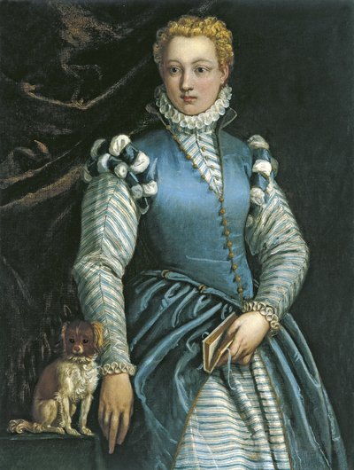 Retrato de una mujer con un perro de Paolo Veronese