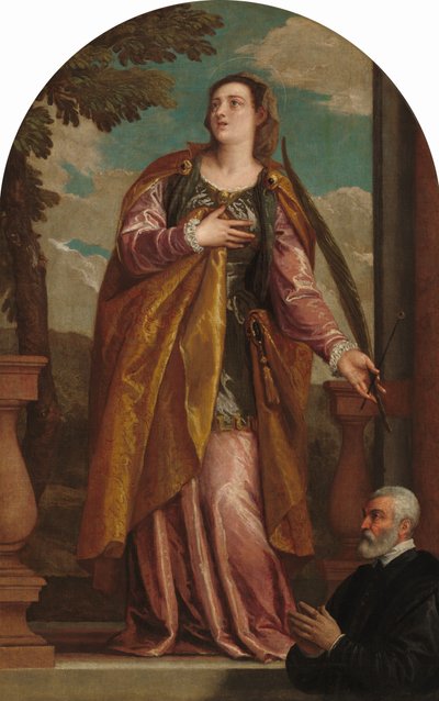 Santa Lucía y un donante, c. 1585-1595 de Paolo Veronese