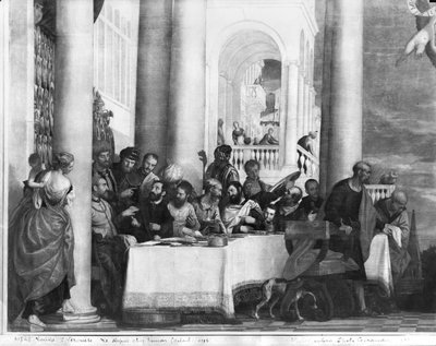 La comida en la casa de Simón el Fariseo, detalle del lado izquierdo, 1570 (detalle) de Paolo Veronese