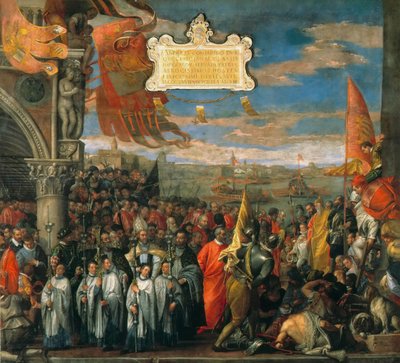 El regreso victorioso del Dogo Andrea Contarini después del triunfo en Chioggia, 1580 de Paolo Veronese