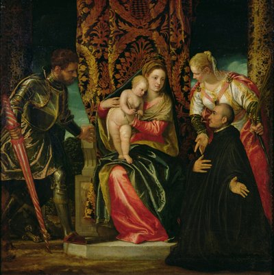 Virgen y Niño entre Santa Justina y San Jorge, con un monje benedictino de Paolo Veronese