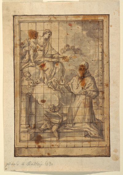 Dibujo, Virgen con el Niño en gloria, ca. 1600-1700 de Paolo de Mattheis