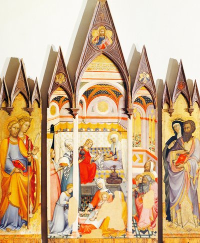 Retablo de la Natividad de la Virgen de Paolo di Giovanni Fei (ca. 1345-circa 1411), temple sobre madera de Paolo di Giovanni Fei