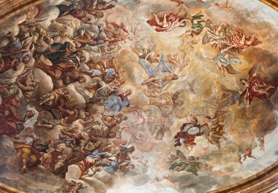Frescos de Paolo de Matteis fechados en 1714 en la bóveda y en el tambor, que representan la vida del Santo, Capilla de San Cataldo en la Catedral, Taranto, Italia (foto) de Paolo di Matteis