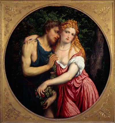 Dafnis y Cloe. Representación mitológica de una pareja de Paris Bordone