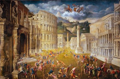 Gladiadores luchando, c. 1560 de Paris Bordone