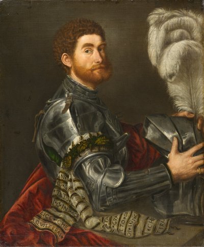Retrato de un Hombre en Armadura de Paris Bordone