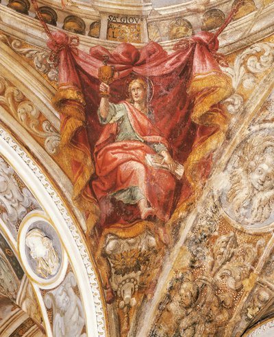 San Hilario de Poitiers por Francesco Mazzola, conocido como Parmigianino (1503-1540), fresco, Iglesia de San Giovanni Evangelista, Parma de Parmigianino