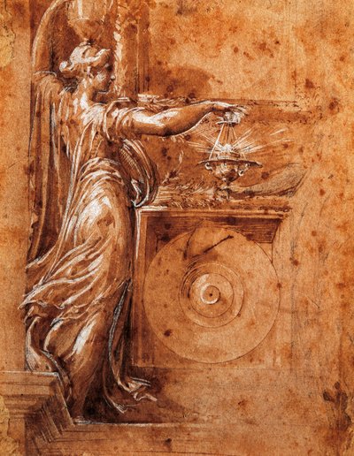Estudio de la Virgen para la iglesia de Detached, por Francesco Parmigianino de Parmigianino
