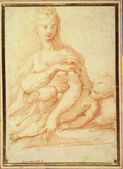 La Virgen jugando con el Niño en su regazo de Parmigianino