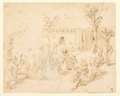 Escena rústica de Parmigianino