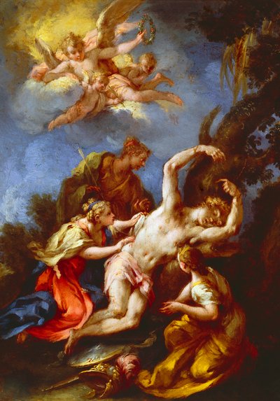 San Sebastián atendido por mujeres santas, por Michele Rocca también conocido como il Parmigianino de Parmigianino