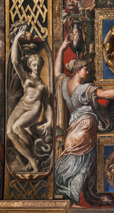 Las tres vírgenes sabias y las tres vírgenes necias, detalle de 3660863 de Parmigianino